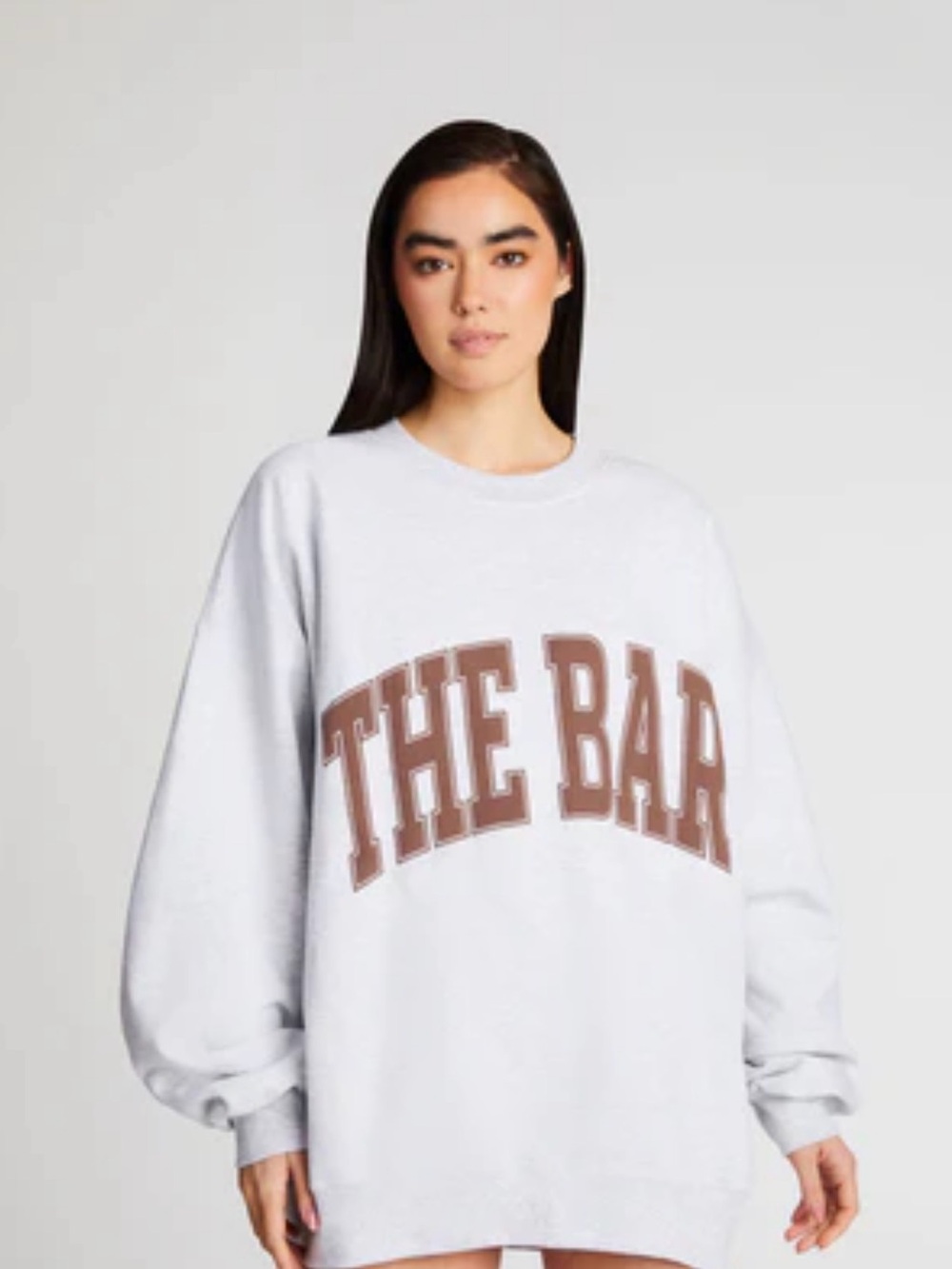 Bar Grey  Sweatshirt with Brown 'THE BAR' Graphic